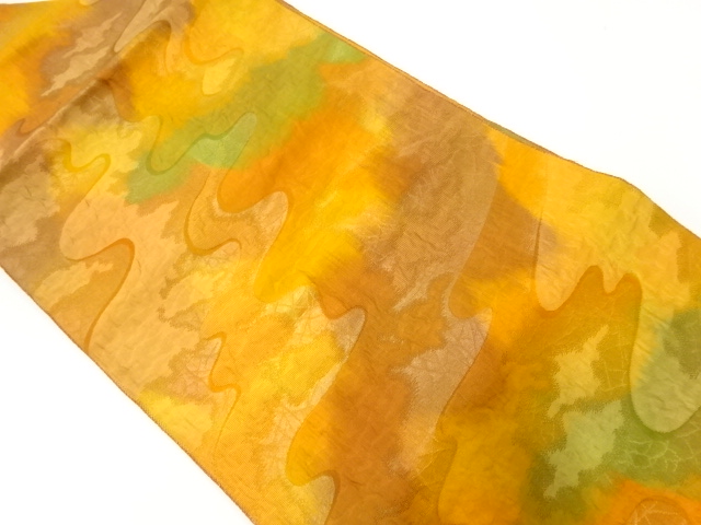 流水模様織出し名古屋帯（286センチ）